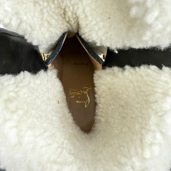 Christian Louboutin Yetita Shearling Leather Hiking Boots Black Size 36.5 - Picture 11 of 11